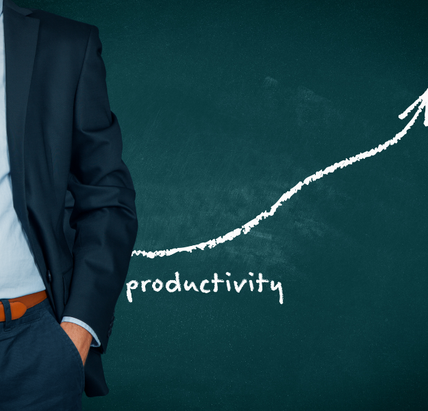 Productivity chart increasing.