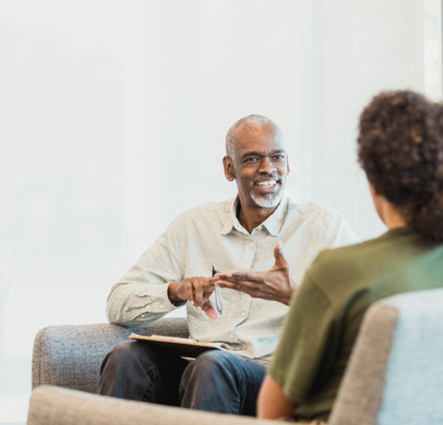 two individuals speaking