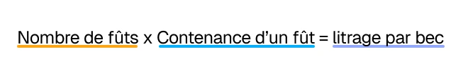 calcul pour le litrage par bec