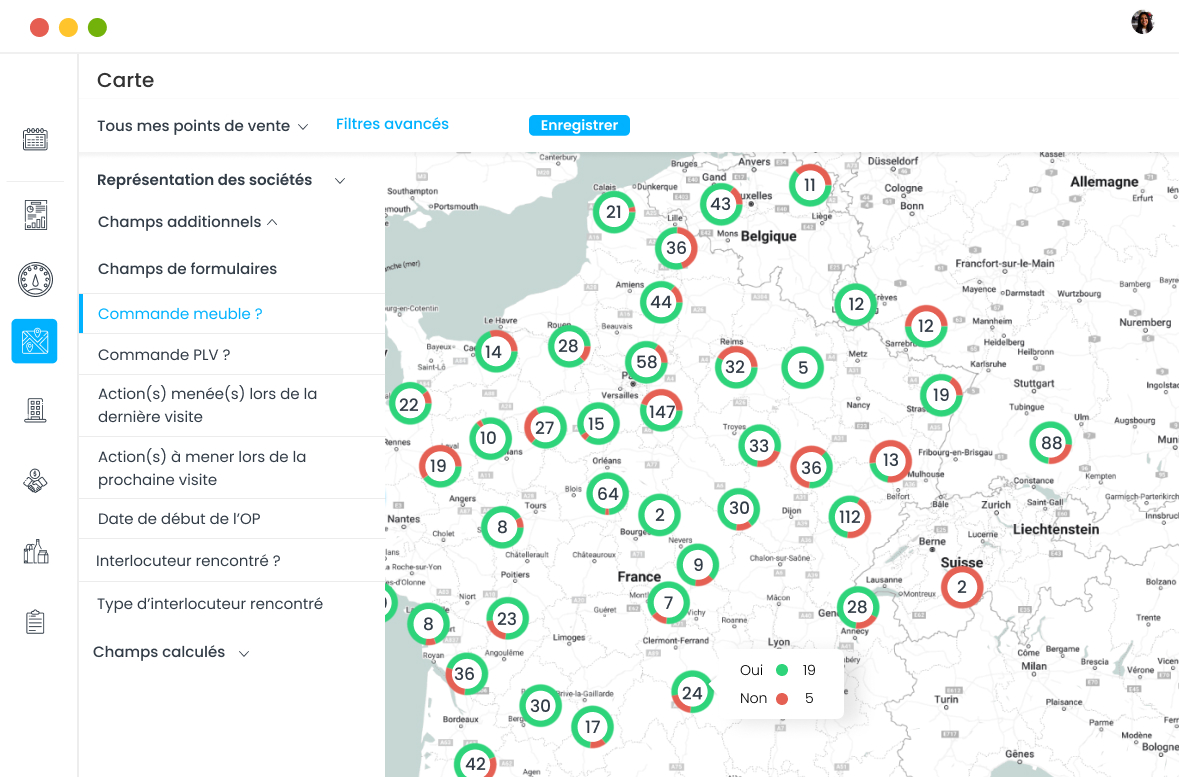 vue personnalisé pour suivi de meuble
