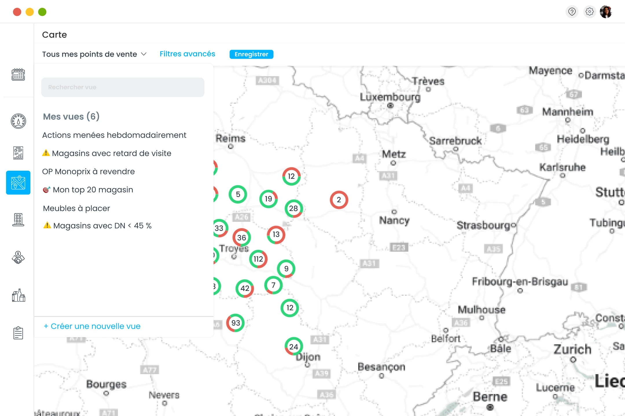 filtre dynamique pour un commercial
