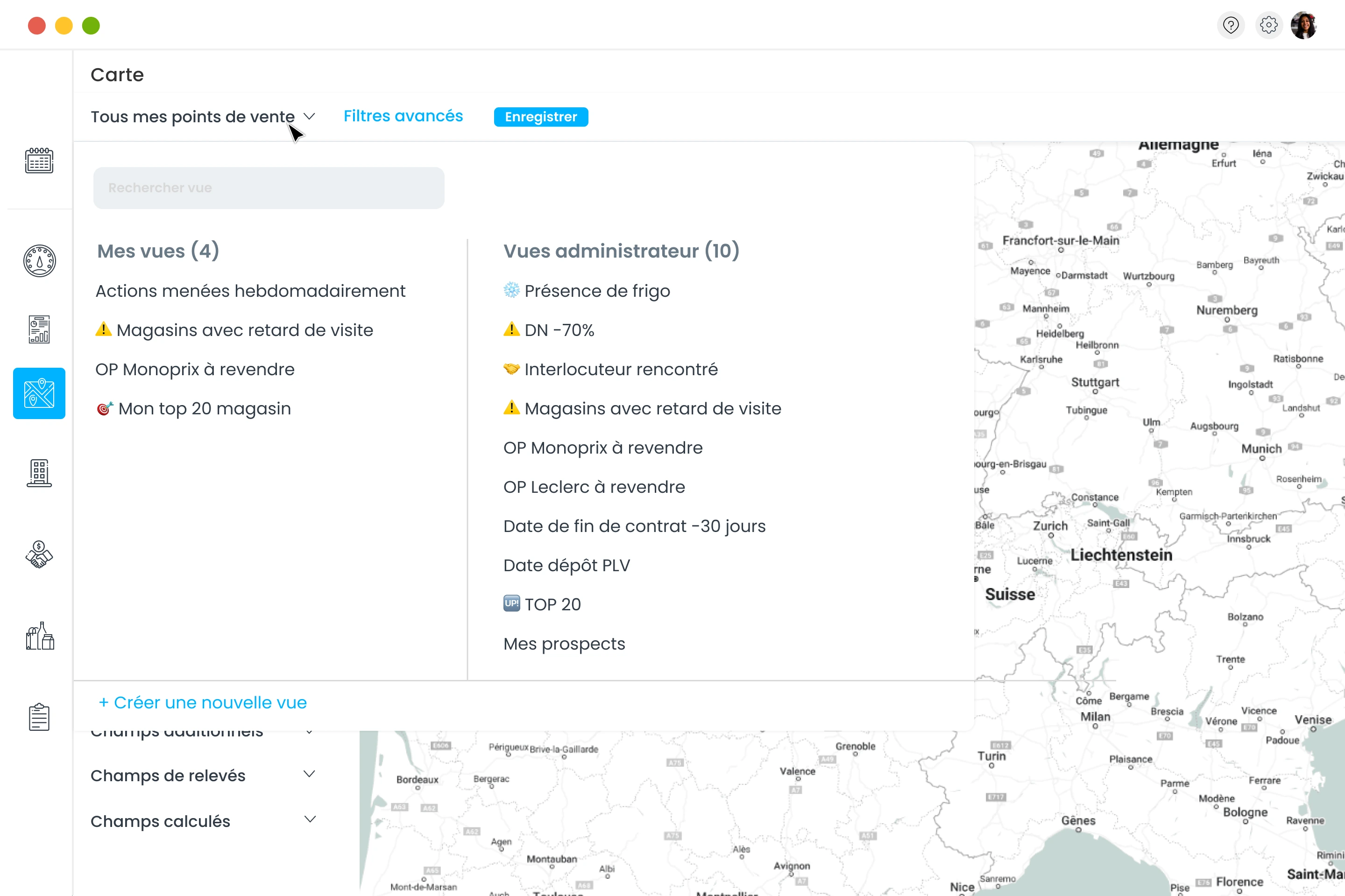 Exemple vue dynamique pour un administrateur