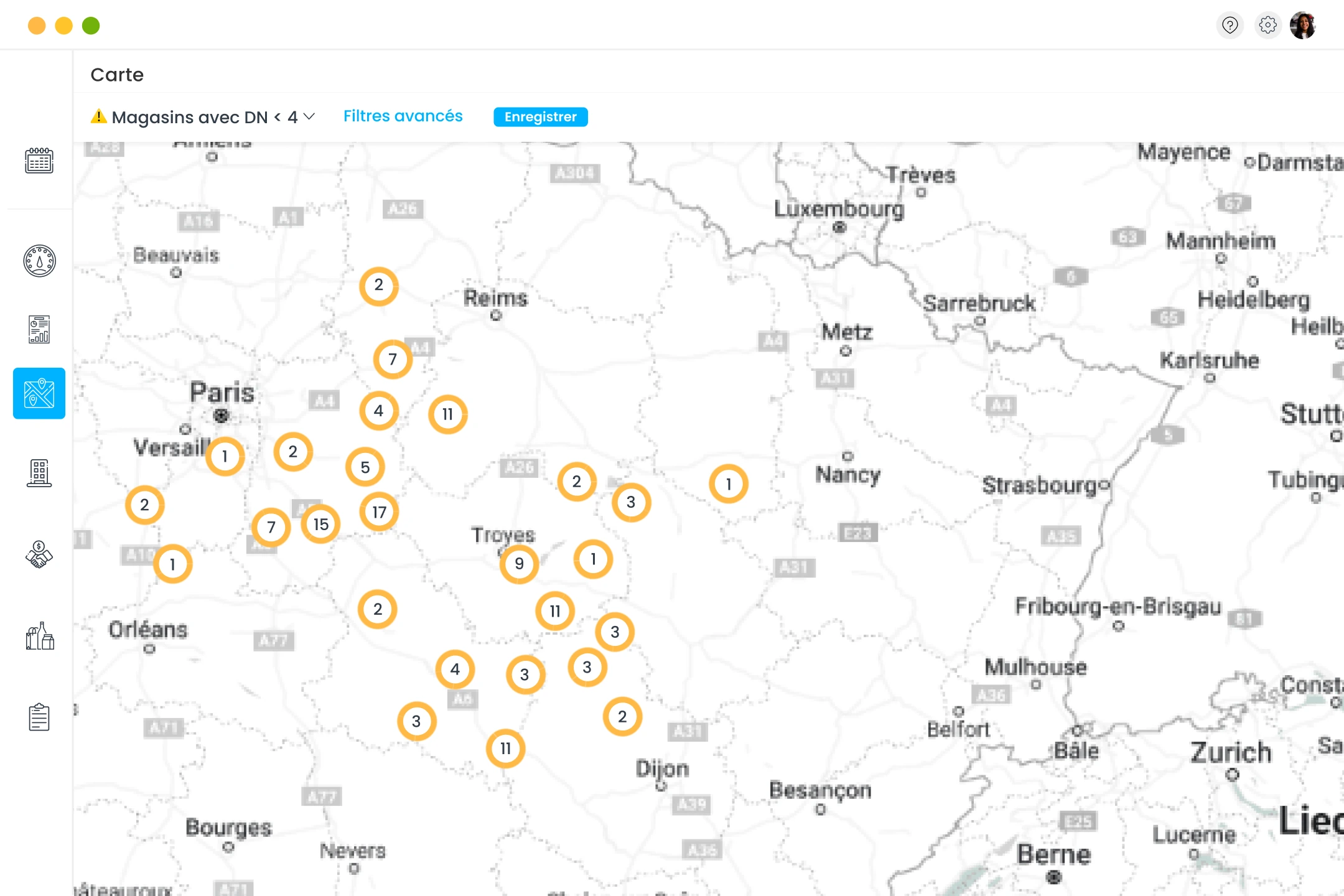 Exemple filtre dynamique pour la DN