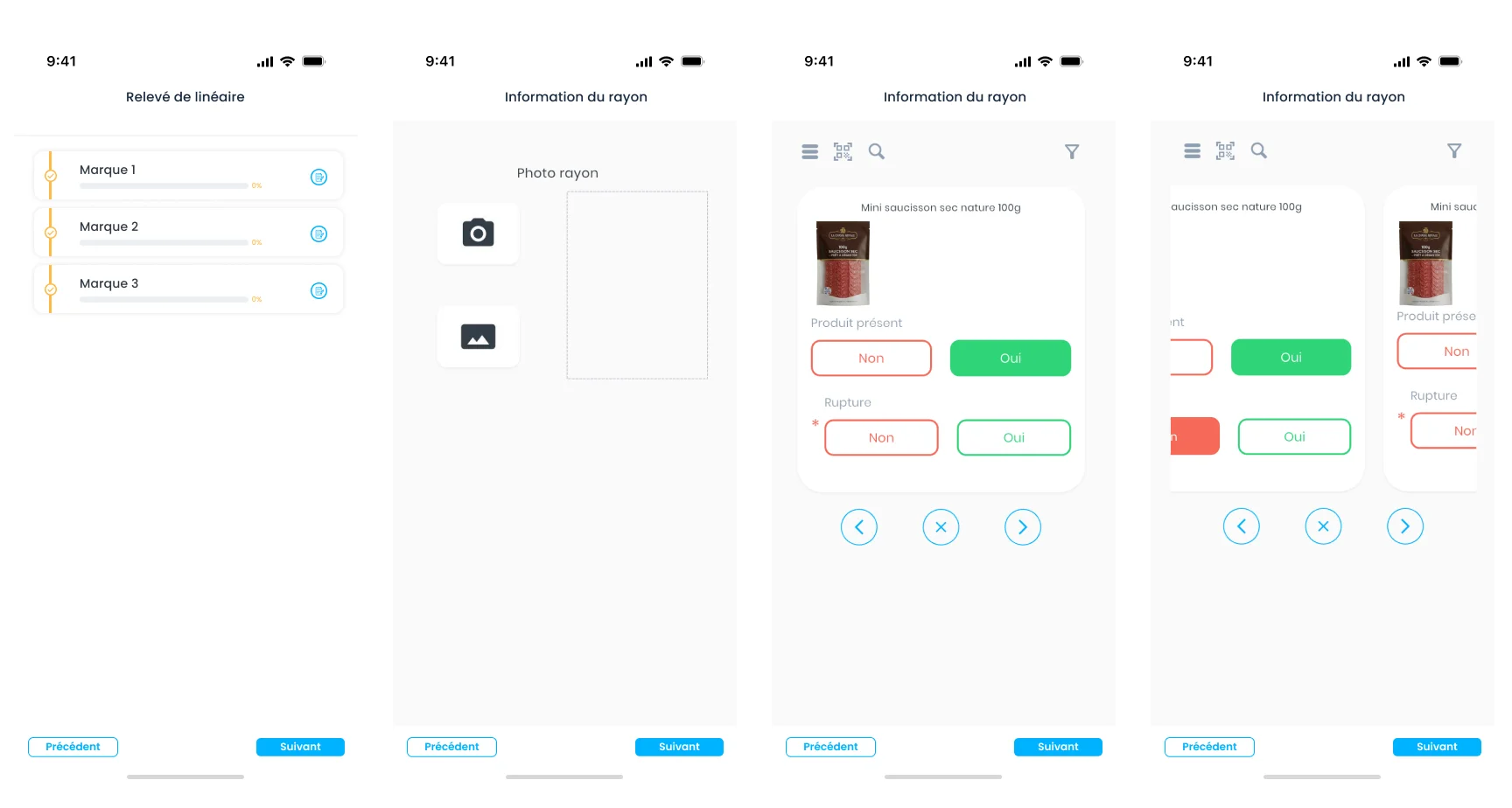 relevé multi-marque pour un commercial en GMS