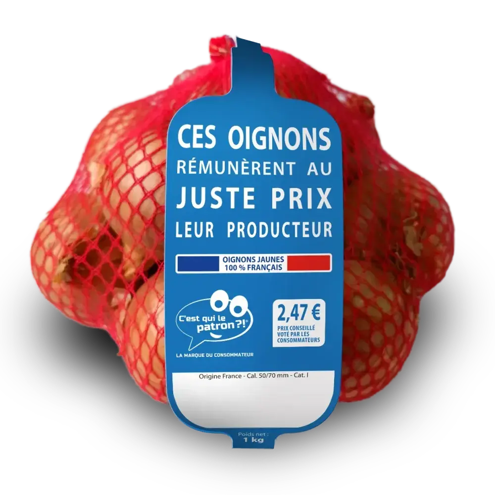exemple de prix conseillé sur un paquet d'oignon