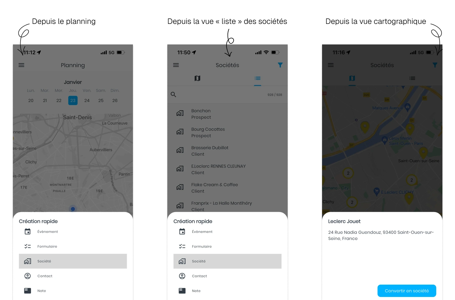création d'un point de vente sur l'application mobile ou tablette de Sidely