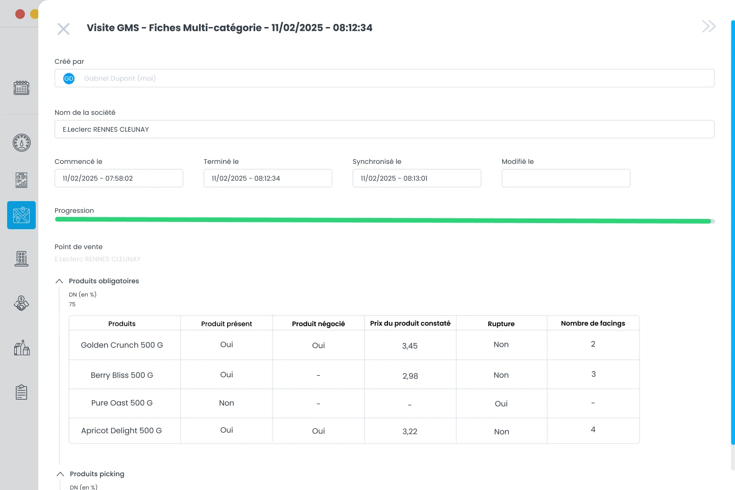 exemple de lecture de relevé fini sur sidely