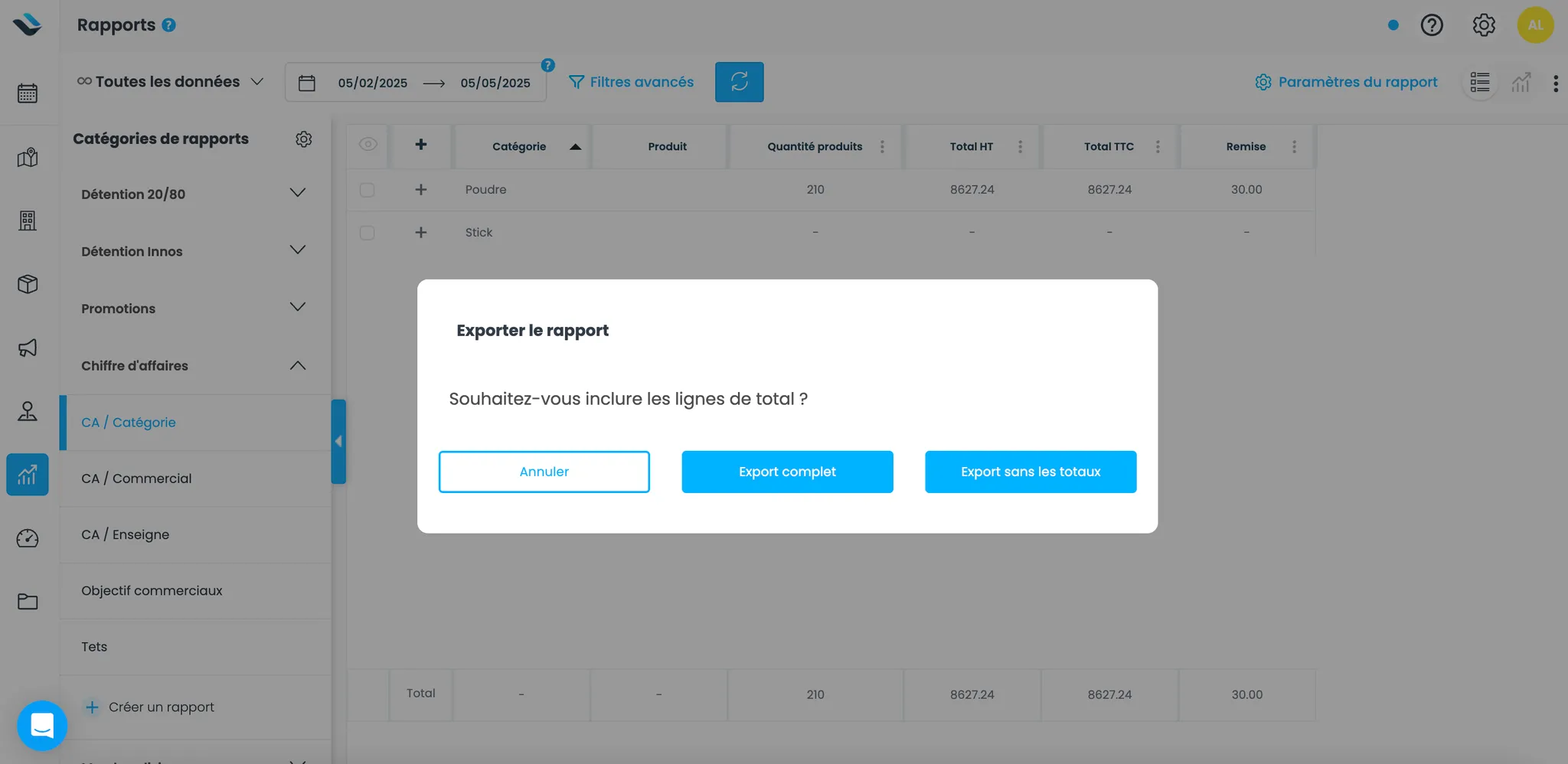 exemple d'export crm sidely