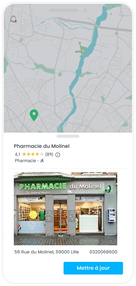 Exemple de mise à jour sur mobile