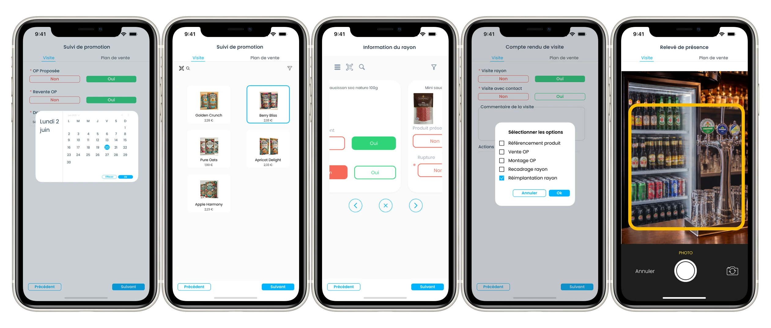 Exemple d’un relevé de visite GMS complète avec le crm sidely