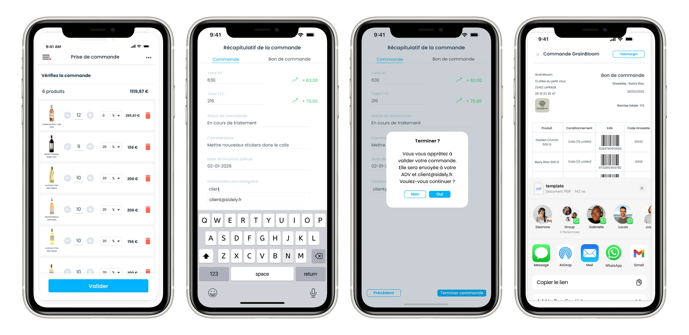 Exemple d’une prise de commande sur mobile avec le crm Sidely