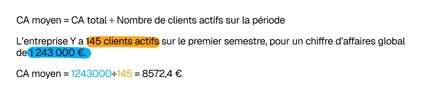 Calcul du chiffre d'affaires moyen