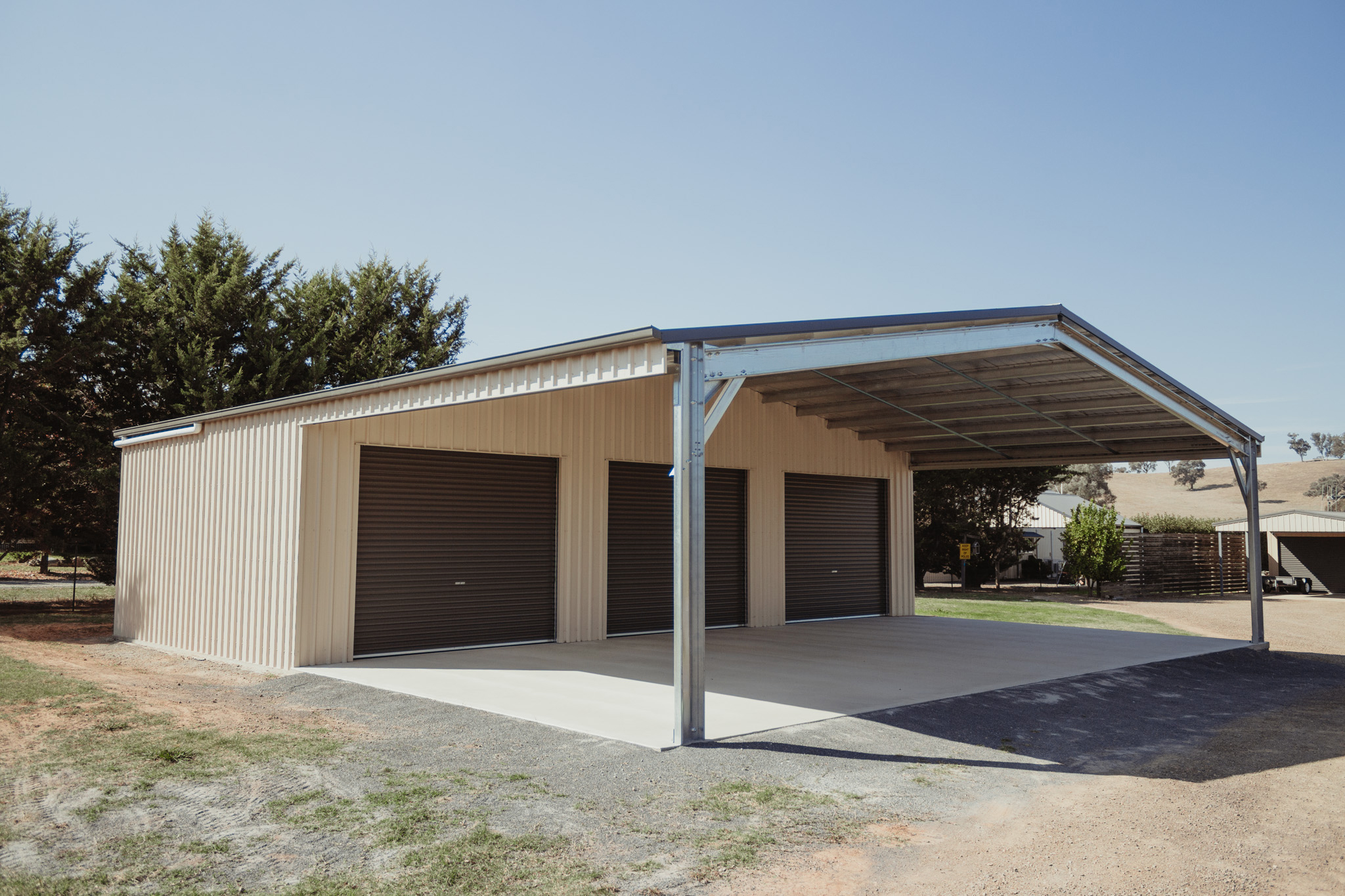 Side view of Garaport Shed