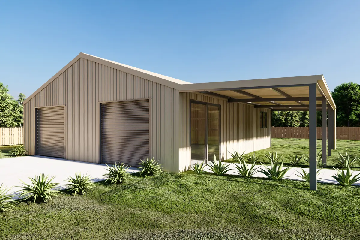 Double Garage with lean-to 