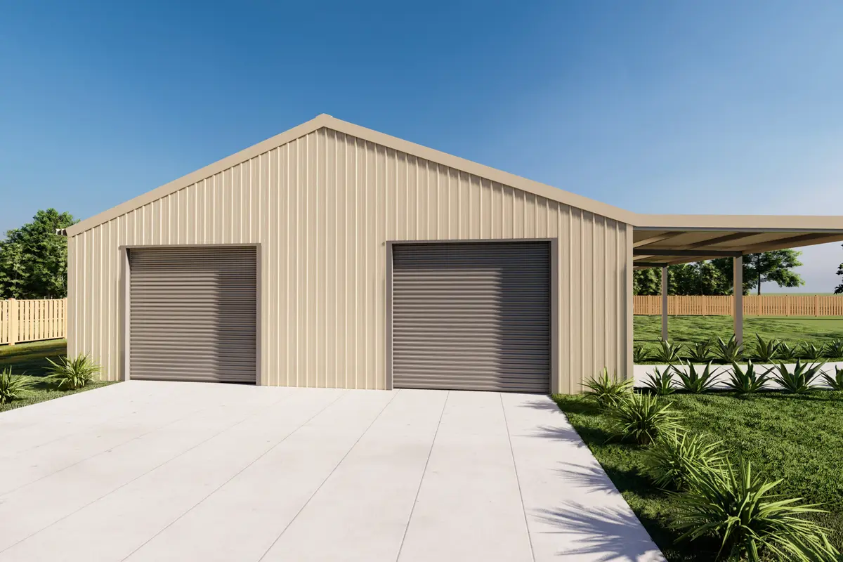 Double Garage with lean-to 