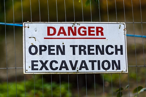 Danger, Open Trench Excavation Sign