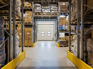 View from Inside Warehouse with Loading Dock Door Closed