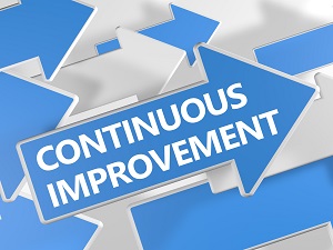 Blue arrows that say Continuous Improvement.