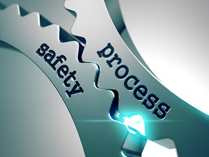 Two gears that say the words Safety and Process indicating that these two concepts work together.