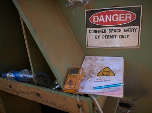 Danger Confined Space sign.