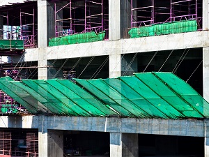 Debris nets on a construction site.