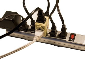 Overloaded power strip.
