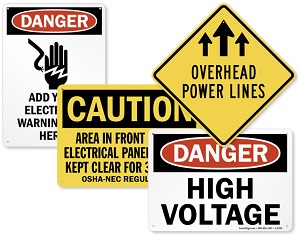 Assorted Electrical Safety Signs