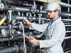 Industrial Worker in Manufacturing Facility