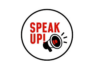 Small graphic that says Speak Up!