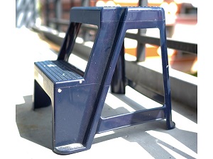 Step stool with two steps that is not foldable.