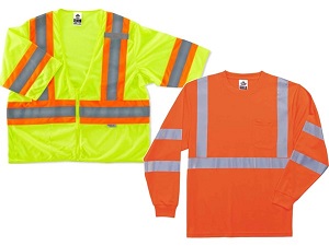 A jacket and shirt that are examples of Type R Class 3 HVSA