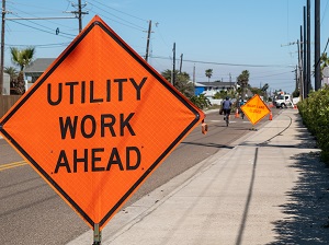 Temporary Utility Work Ahead Sign for Work Zone