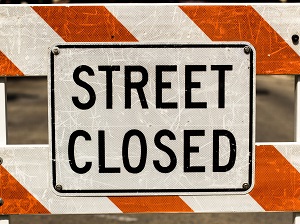 Street Closed Barrier Sign