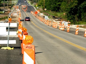 Work Zone on Roadway