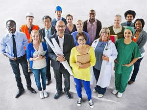 Crowd of Workers from Assorted Industries