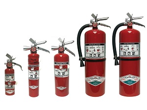 Clean Agent Fire Extinguishers in Various Sizes