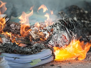 Office Papers Burning