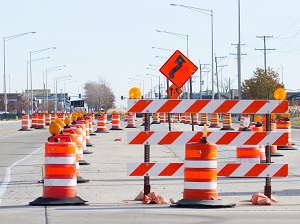 Barricades in Work Zone