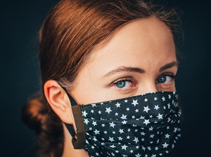 Woman Wearing Cloth Face Covering