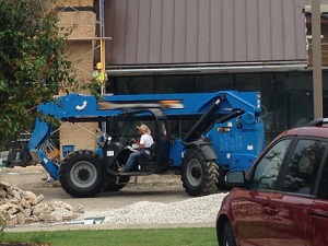 Large Forklift at Construction Site