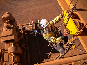 Worker Using Personal Fall Protection