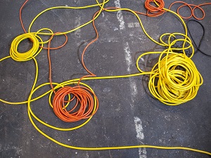 Extension Cords Laying on Ground