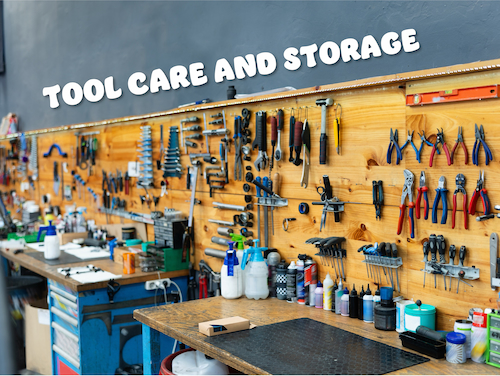 A work bench with a lot of tools.