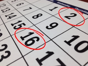 Calendar with a Few Days Circled