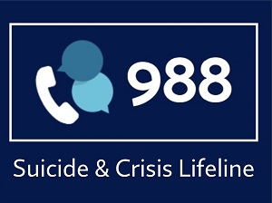 The main image for the Suicide and Crisis Lifeline promoting the 988 number anyone can call or text.