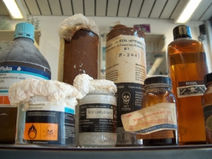 Old Chemicals, Gross and Dusty, Labels Peeling Off