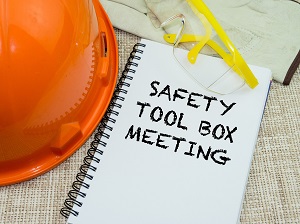 Hard Hat, Safety Glasses, Safety Tool Box Meeting Spiral Notebook