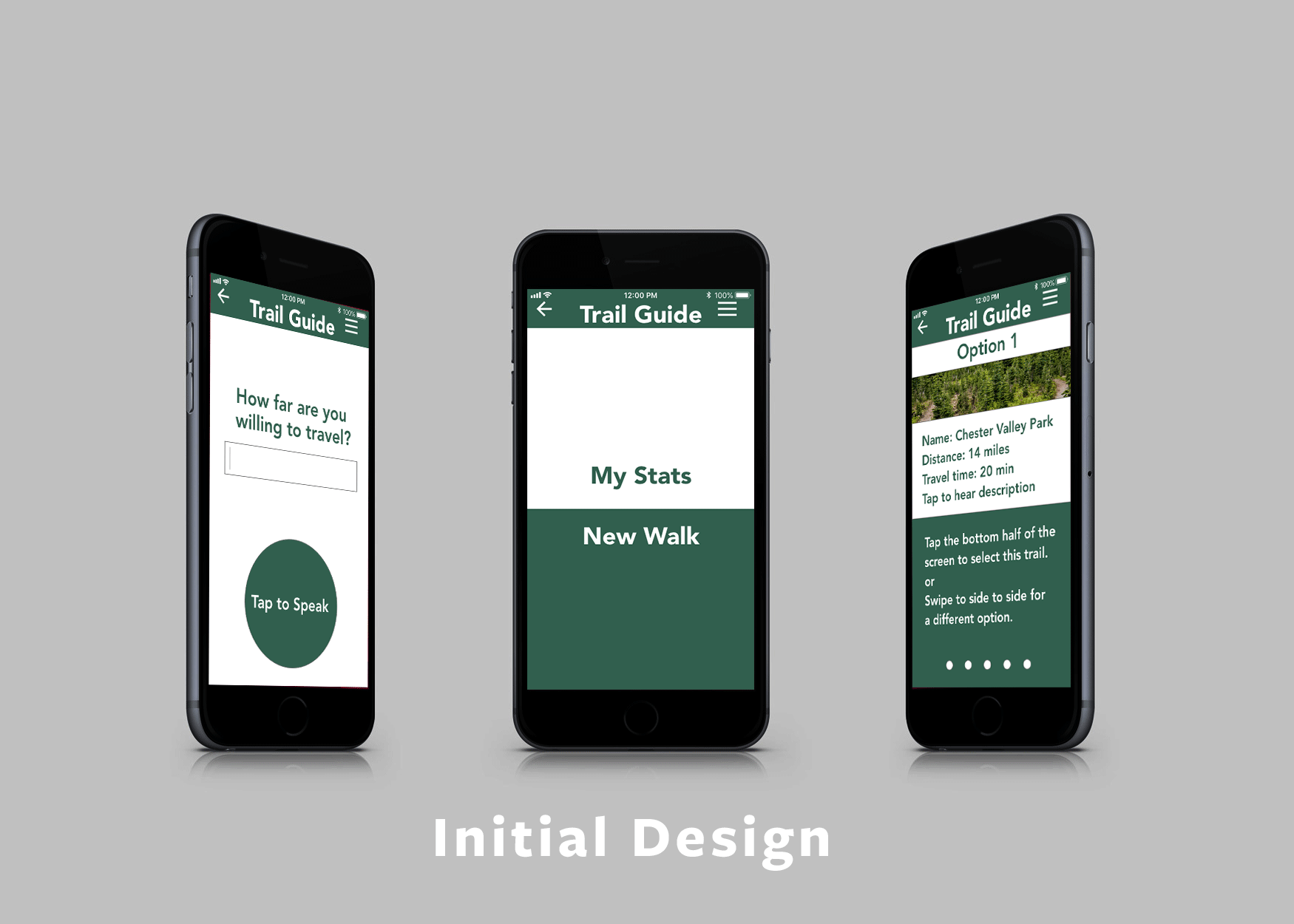 initial design of the app when we presented it to the judges