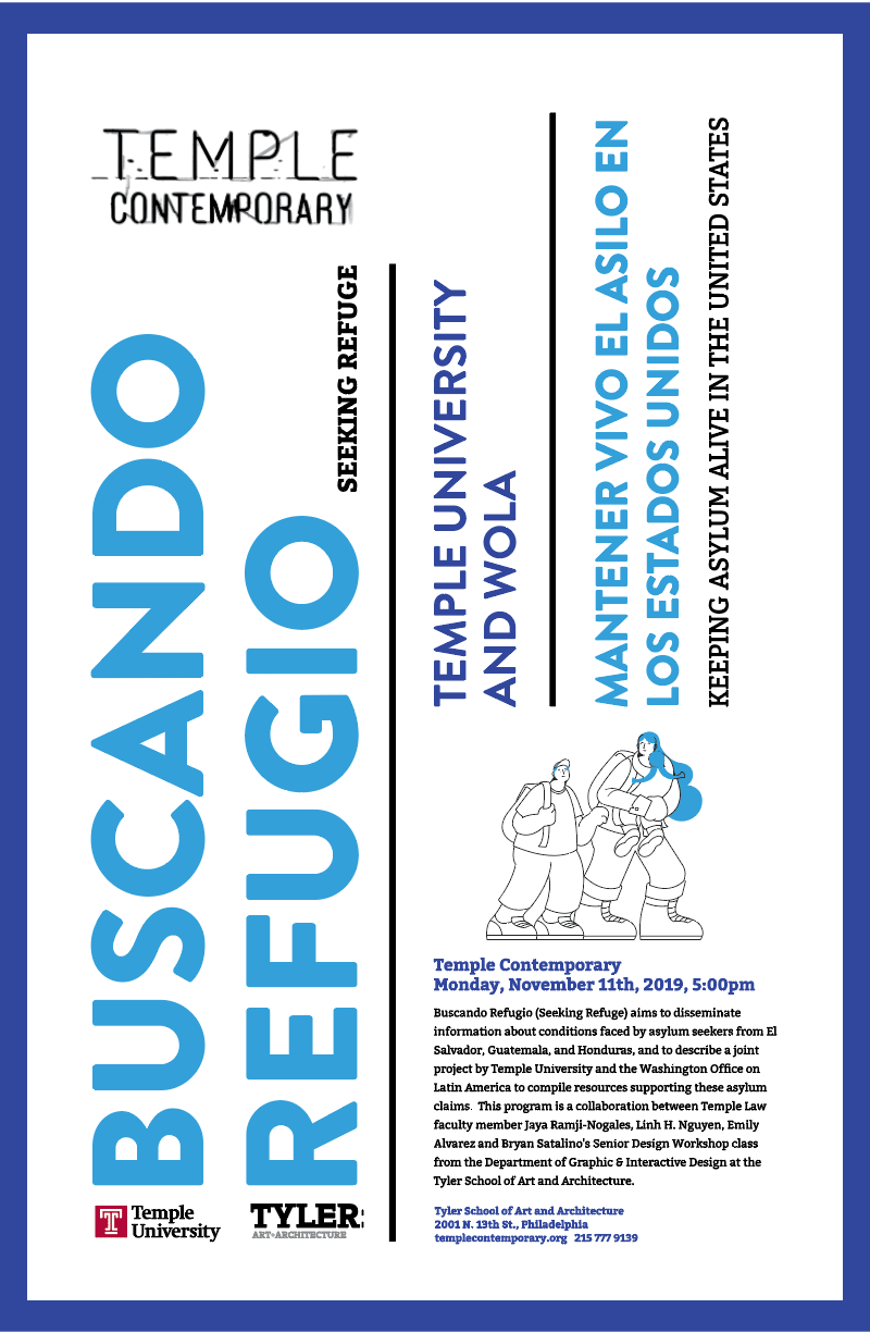 Buscando Refugio's poster for the opening at Temple Contemporary