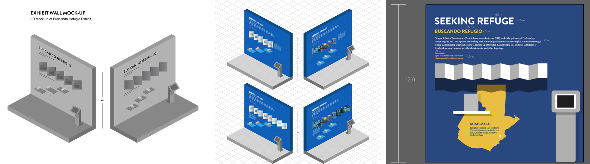 architectural mockups of the wall